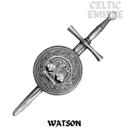 Watson Scottish Family Clan Dirk Shield Kilt Pin