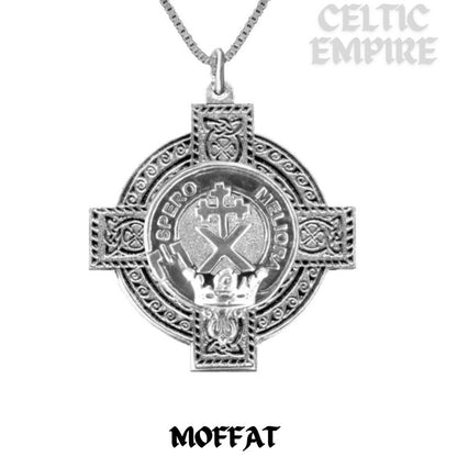 Moffat Family Clan Crest Celtic Cross Pendant Scottish
