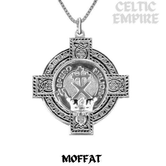 Moffat Family Clan Crest Celtic Cross Pendant Scottish