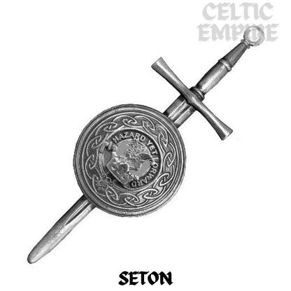 Seton Scottish Family Clan Dirk Shield Kilt Pin