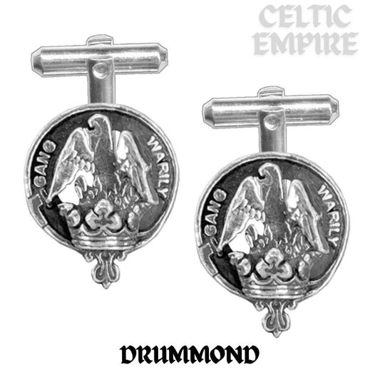 Drummond Family Clan Crest Scottish Cufflinks; Pewter, Sterling Silver and Karat Gold