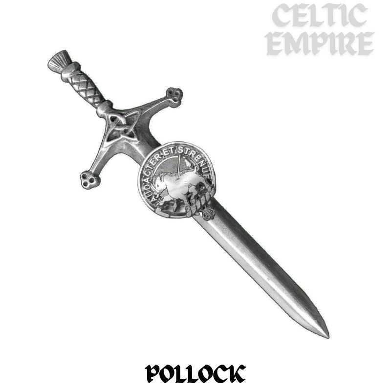 Pollock Family Clan Crest Kilt Pin, Scottish Pin