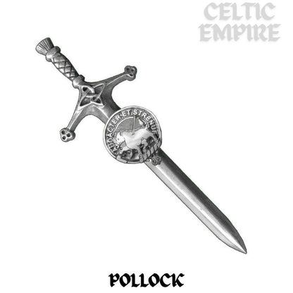 Pollock Family Clan Crest Kilt Pin, Scottish Pin