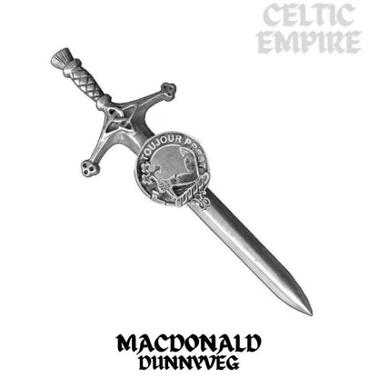 MacDonald (Dunnyveg) Family Clan Crest Kilt Pin, Scottish Pin