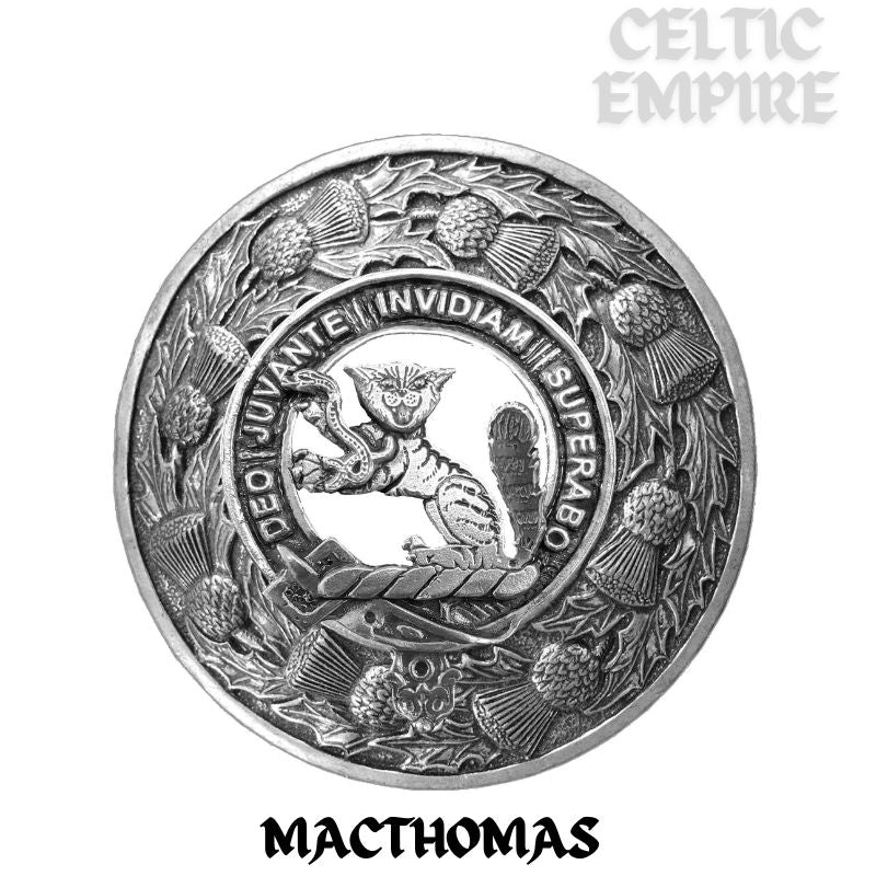 MacThomas Family Clan Badge Scottish Plaid Brooch