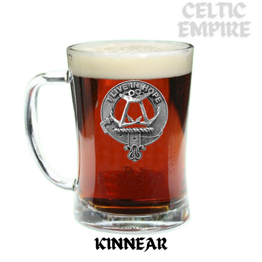 Kinnear Family Clan Crest Badge Glass Beer Mug