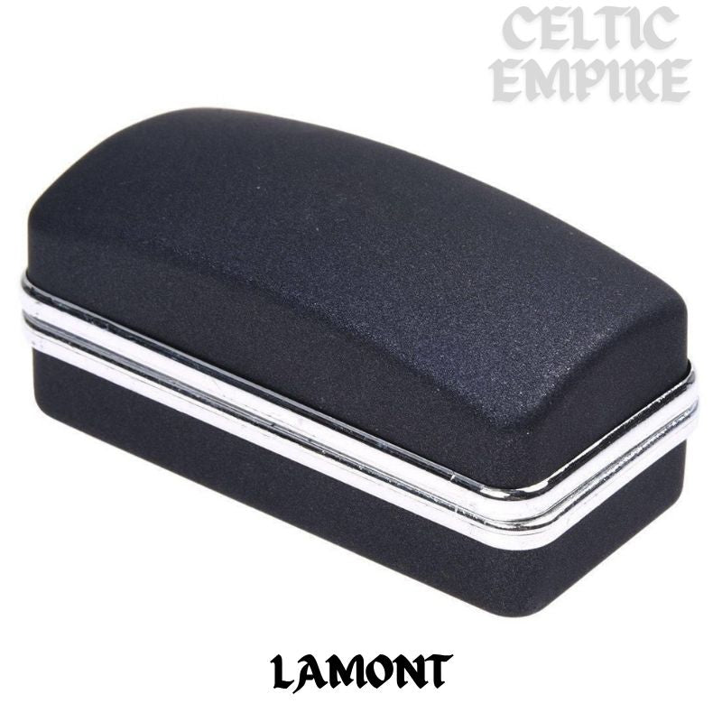 Lamont Family Clan Crest Scottish Cufflinks; Pewter, Sterling Silver and Karat Gold