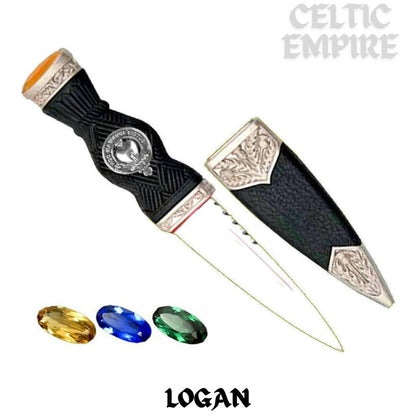 Logan Family Clan Crest Sgian Dubh, Scottish Knife