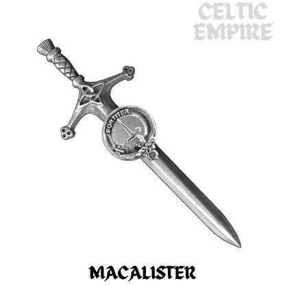 MacAlister Family Clan Crest Kilt Pin, Scottish Pin