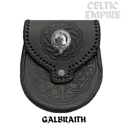 Galbraith Scottish Family Clan Badge Sporran, Leather