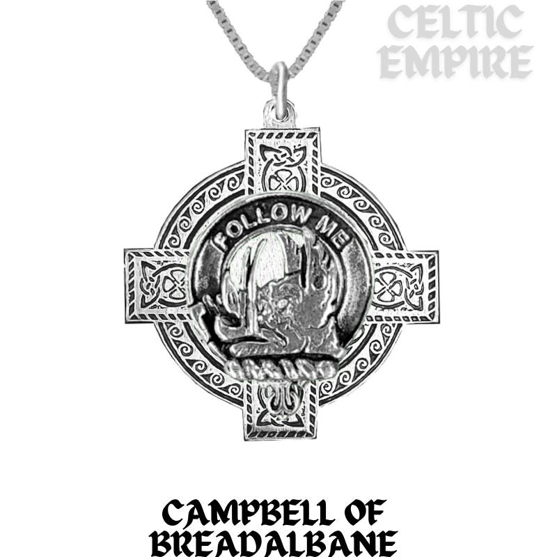 Campbell Breadalbane Family Clan Crest Celtic Cross Pendant Scottish
