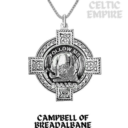 Campbell Breadalbane Family Clan Crest Celtic Cross Pendant Scottish