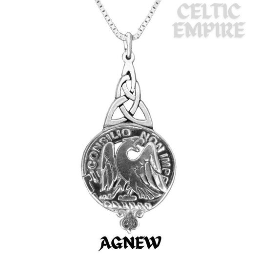 Agnew Family Clan Crest Interlace Drop Pendant