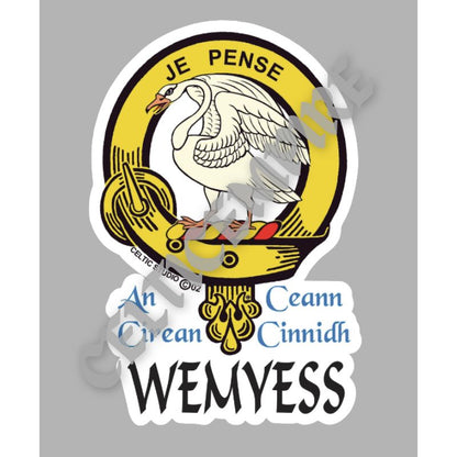 Wemyss Family Clan Crest Decal | Custom Scottish Heritage Car & Laptop Stickers