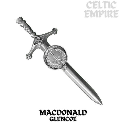 MacDonald (Glencoe) Family Clan Crest Kilt Pin, Scottish Pin