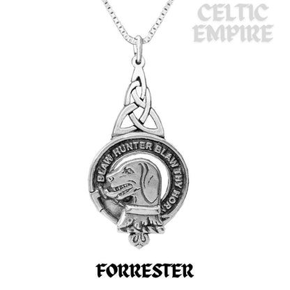 Forrester Family Clan Crest Interlace Drop Pendant