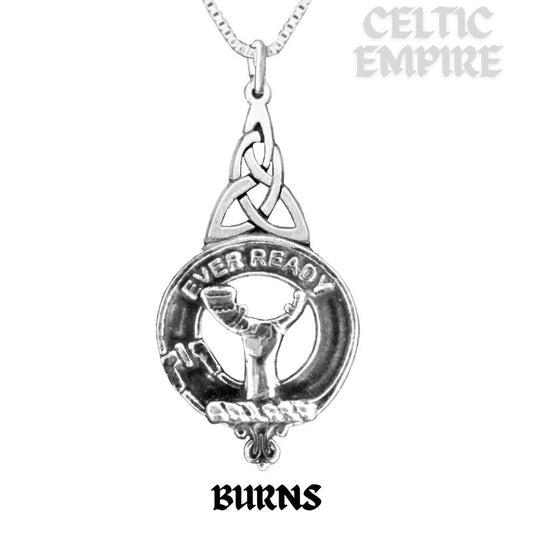 Burns Family Clan Crest Interlace Drop Pendant