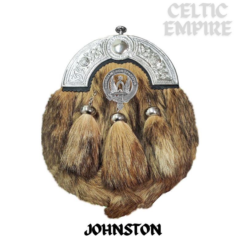 Johnston Scottish Family Clan Crest Badge Dress Fur Sporran