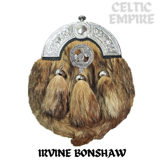 Irvine (Bonshaw) Scottish Family Clan Crest Badge Dress Fur Sporran