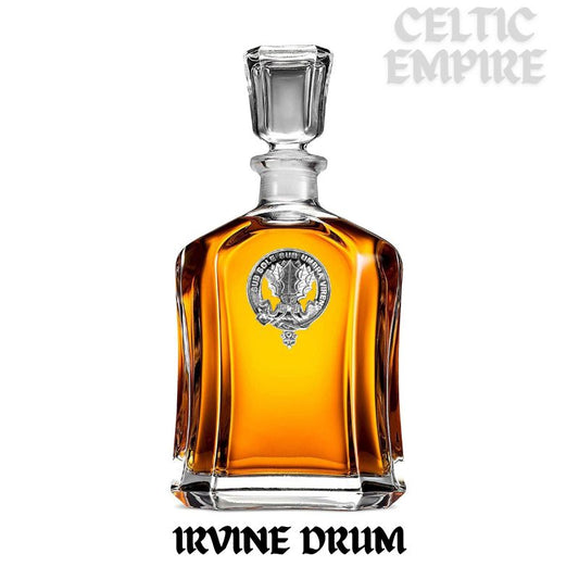 Irvine (Drum) Family Clan Crest Badge Whiskey Decanter