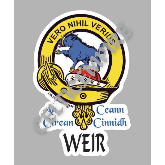 Weir Family Clan Crest Decal | Custom Scottish Heritage Car & Laptop Stickers