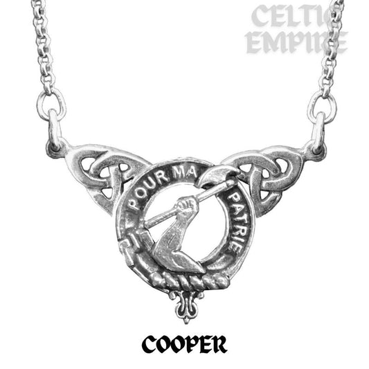 Cooper Family Clan Crest Double Drop Pendant