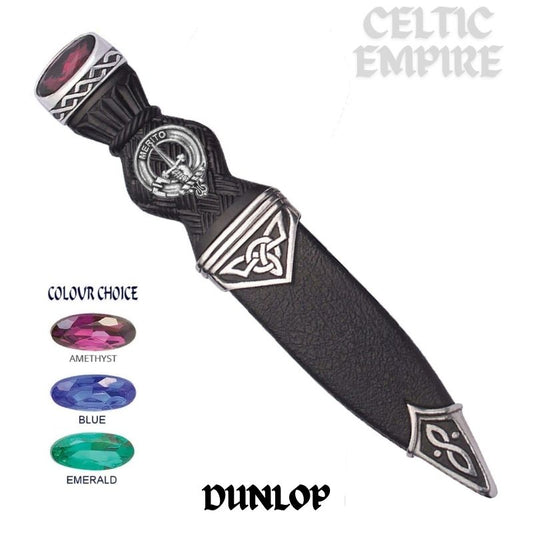 Dunlop Interlace Family Clan Crest Sgian Dubh, Scottish Knife