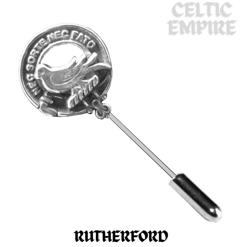 Rutherford Family Clan Crest Stick or Cravat pin, Sterling Silver