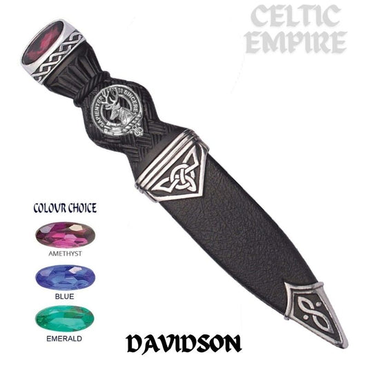 Davidson Interlace Family Clan Crest Sgian Dubh, Scottish Knife