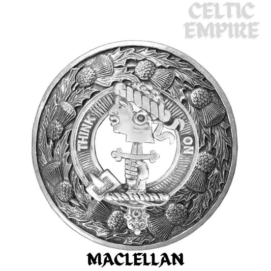 MacLellan Family Clan Badge Scottish Plaid Brooch