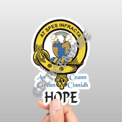 Hope Family Clan Crest Decal | Custom Scottish Heritage Car & Laptop Stickers