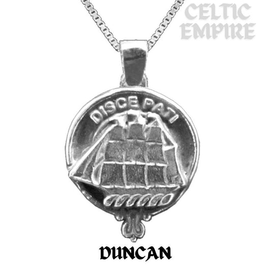 Duncan Large 1" Scottish Family Clan Crest Pendant - Sterling Silver