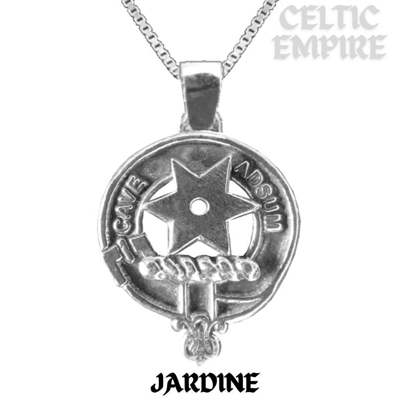 Jardine Large 1" Scottish Family Clan Crest Pendant - Sterling Silver