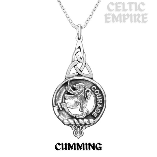 Cumming Family Clan Crest Interlace Drop Pendant