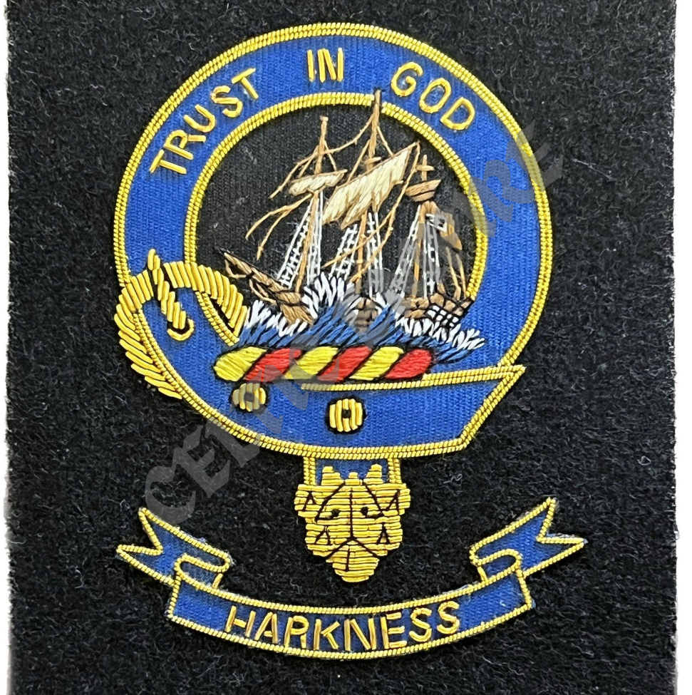 Harkness Scottish Family Clan Embroidered Crest