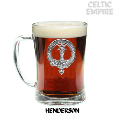 Henderson Crest Badge Beer Mug, Scottish Glass Tankard