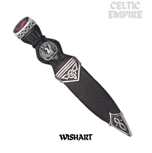 Wishart Interlace Family Clan Crest Sgian Dubh, Scottish Knife