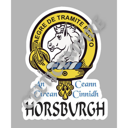 Horsburgh Family Clan Crest Decal | Custom Scottish Heritage Car & Laptop Stickers