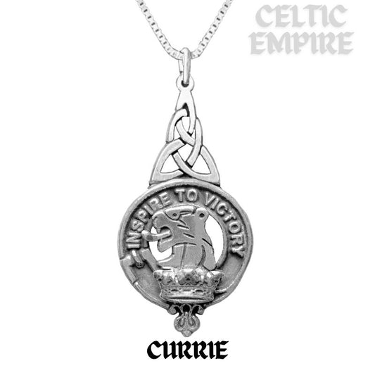 Currie Family Clan Crest Interlace Drop Pendant