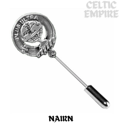 Nairn Family Clan Crest Stick or Cravat pin, Sterling Silver