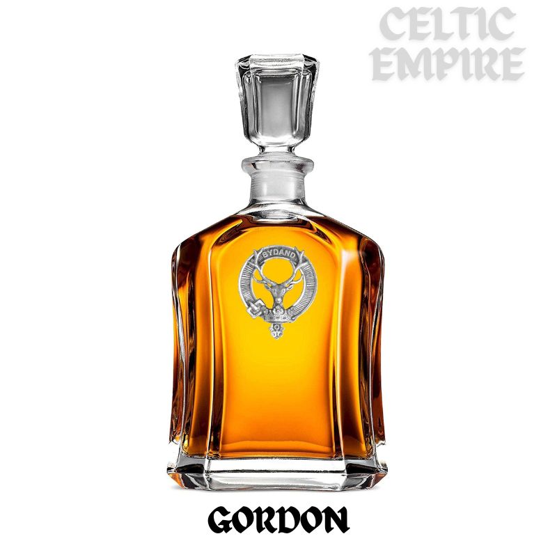 Gordon Family Clan Crest Badge Whiskey Decanter