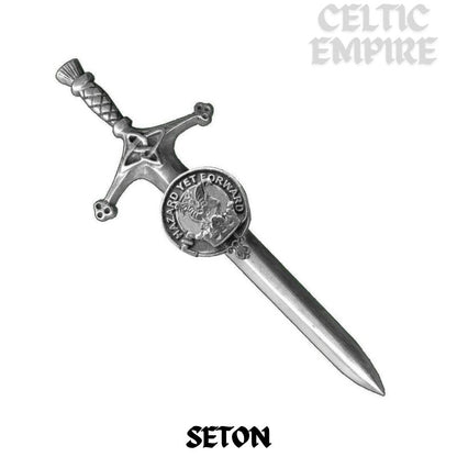 Seton Family Clan Crest Kilt Pin, Scottish Pin