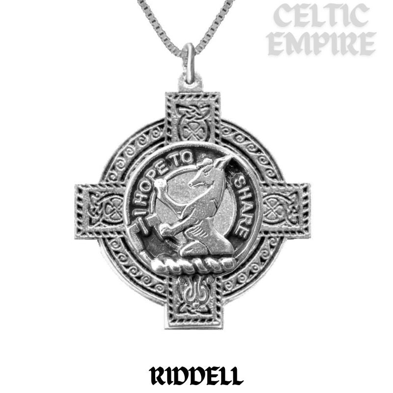 Riddell Family Clan Crest Celtic Cross Pendant Scottish