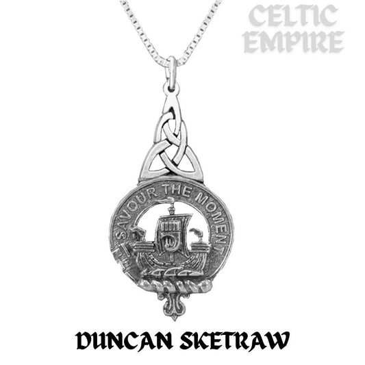 Duncan Sketraw Family Clan Crest Interlace Drop Pendant