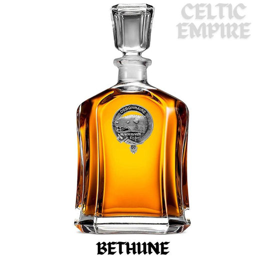 Bethune Family Clan Crest Badge Whiskey Decanter