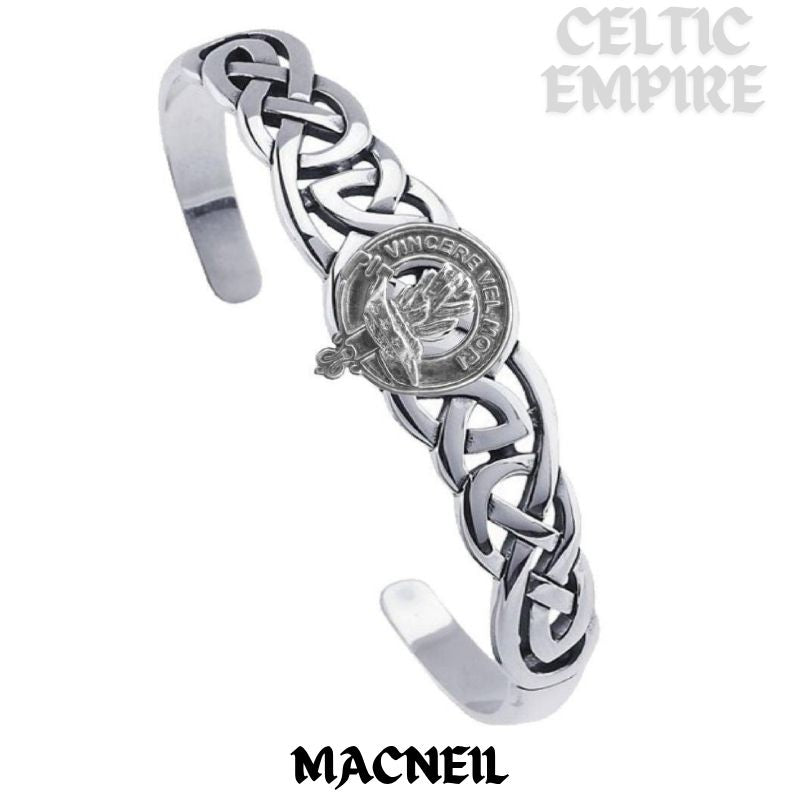MacNeill Barra Family Clan Crest Celtic Cuff Bracelet