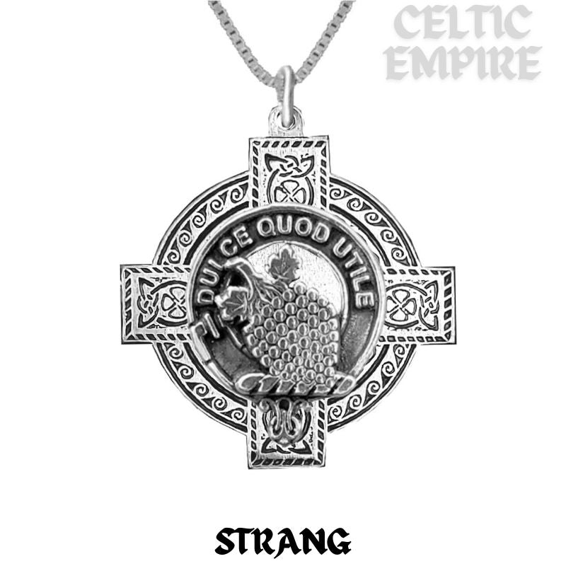 Strang Family Clan Crest Celtic Cross Pendant Scottish