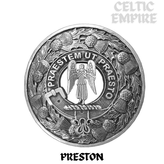 Preston Family Clan Badge Scottish Plaid Brooch