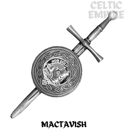 MacTavish Scottish Family Clan Dirk Shield Kilt Pin