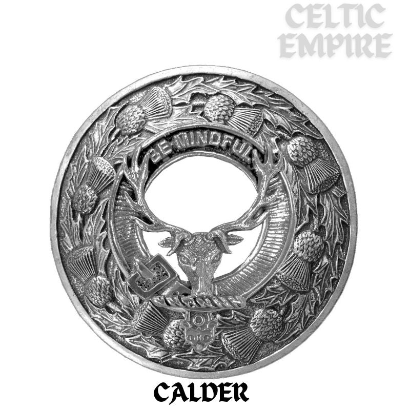 Calder Family Clan Badge Scottish Plaid Brooch